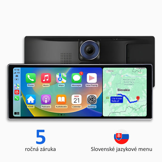 Univerzálne multimediálne zariadenie do auta s Apple CarPlay, Android Auto a záznamom videa (model 2025)
